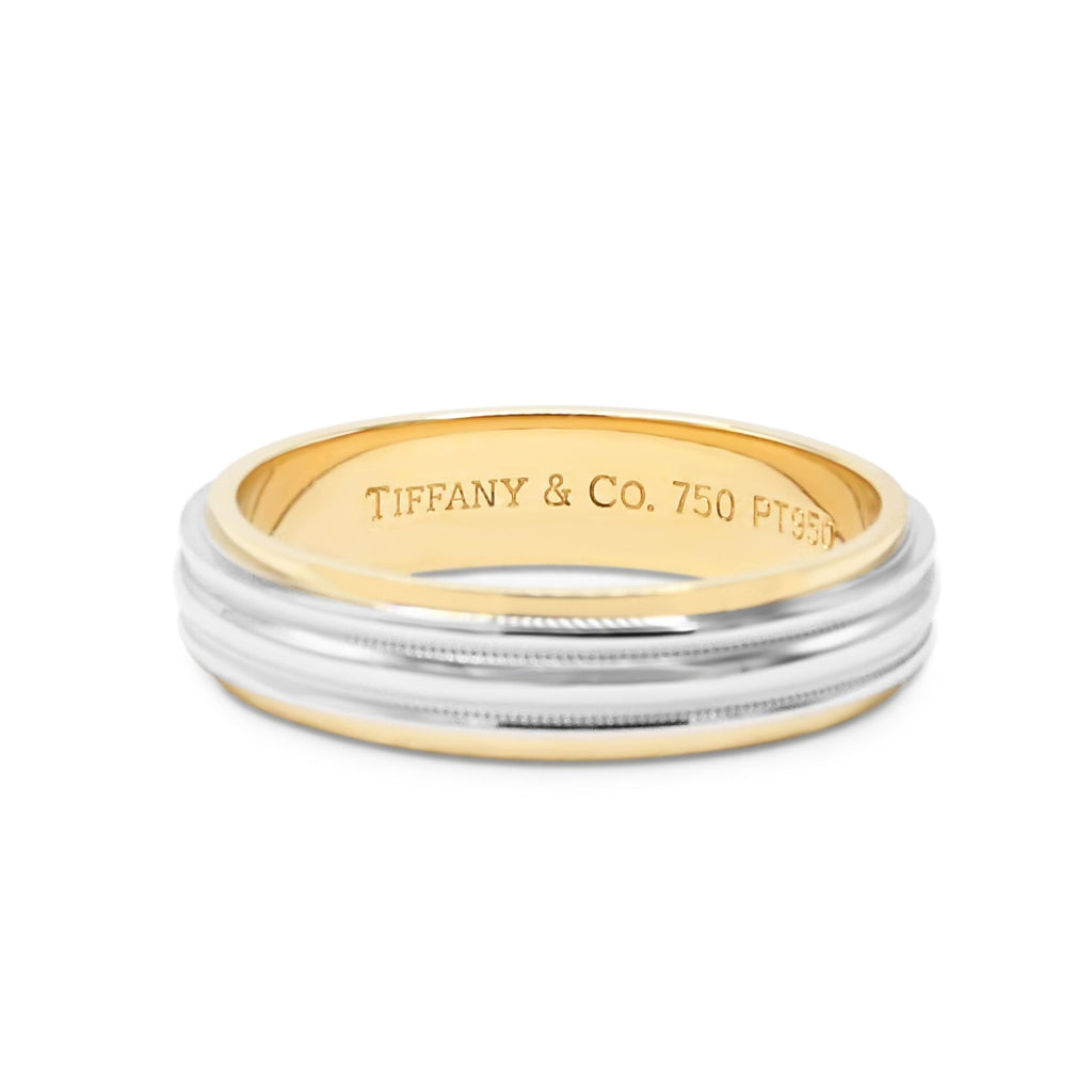 used Tiffany 6mm Band Ring - 18ct Yellow Gold & Platinum