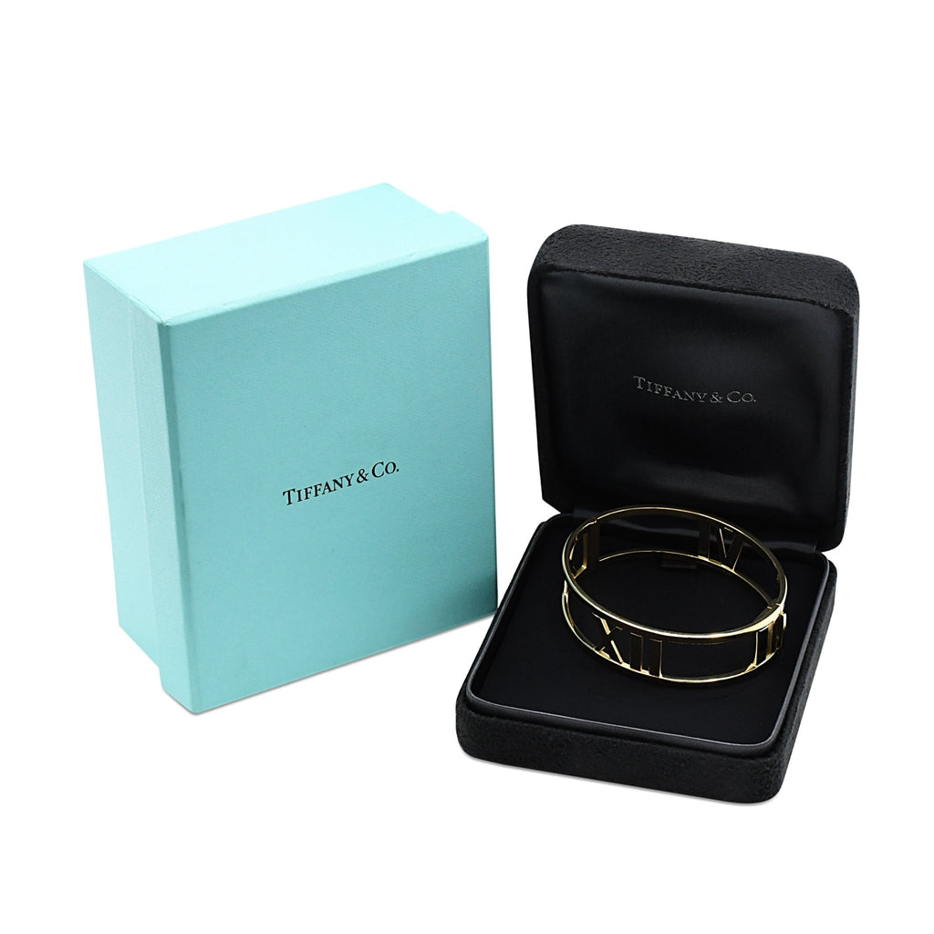 used Tiffany Atlas Bangle, Hinged - 18ct Yellow Gold