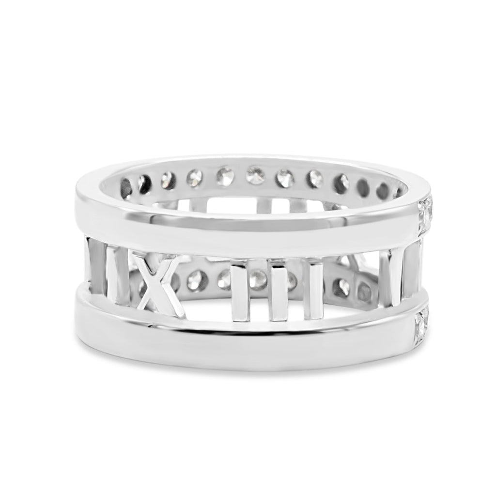 used Tiffany Atlas Diamond Set Band Ring - 18ct White Gold