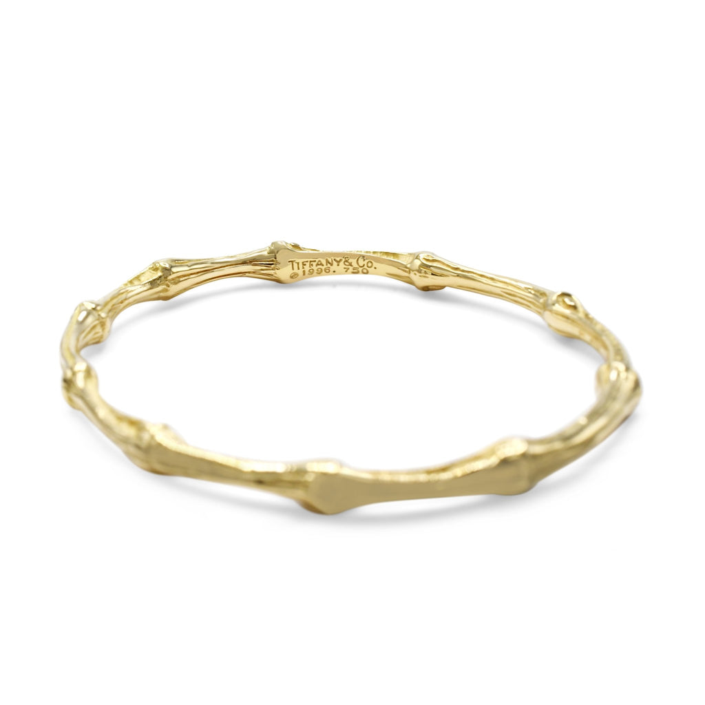 used Tiffany Bamboo Design Solid Bangle - 18ct Yellow Gold