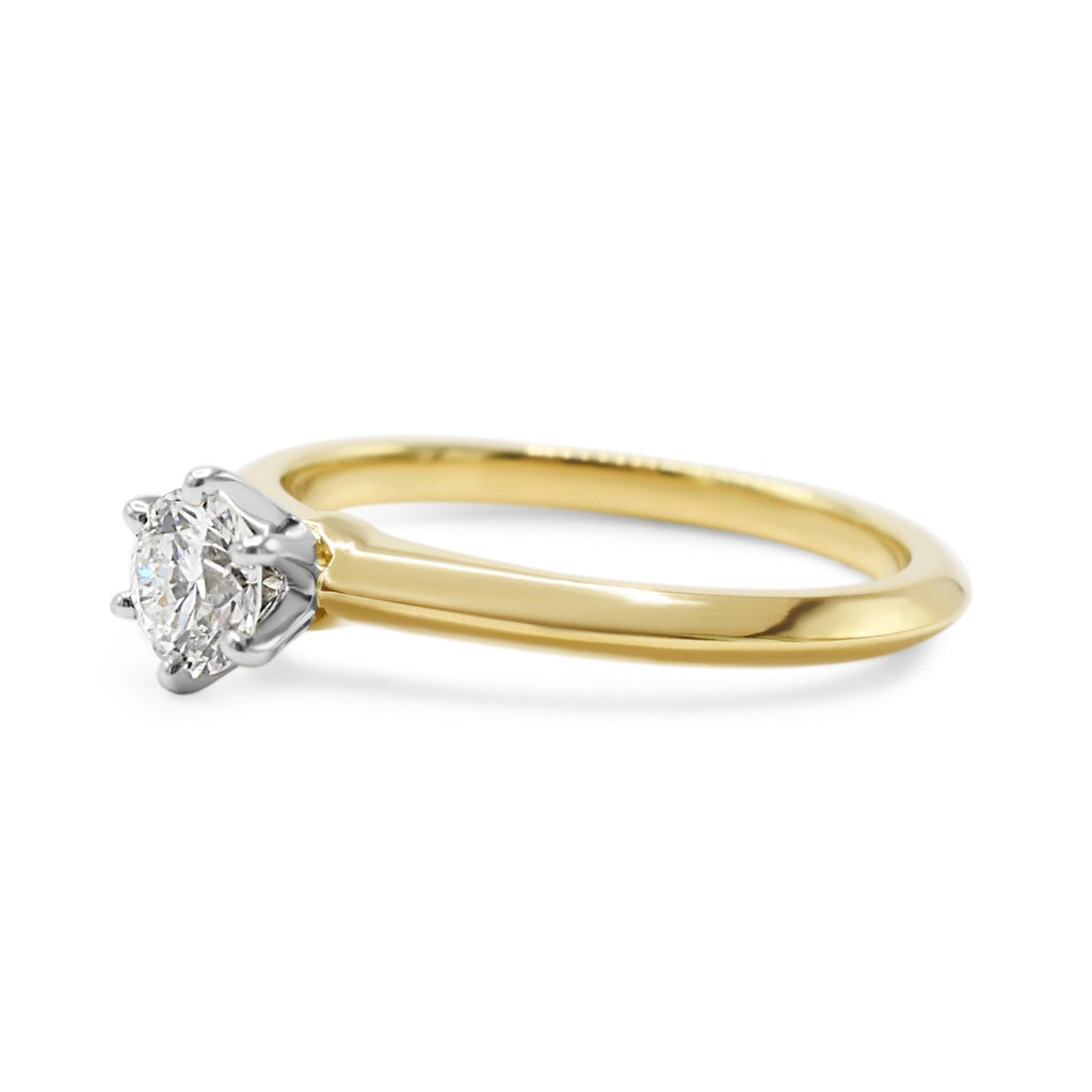 used Tiffany Certificated Solitaire Diamond Ring - 18ct Yellow Gold