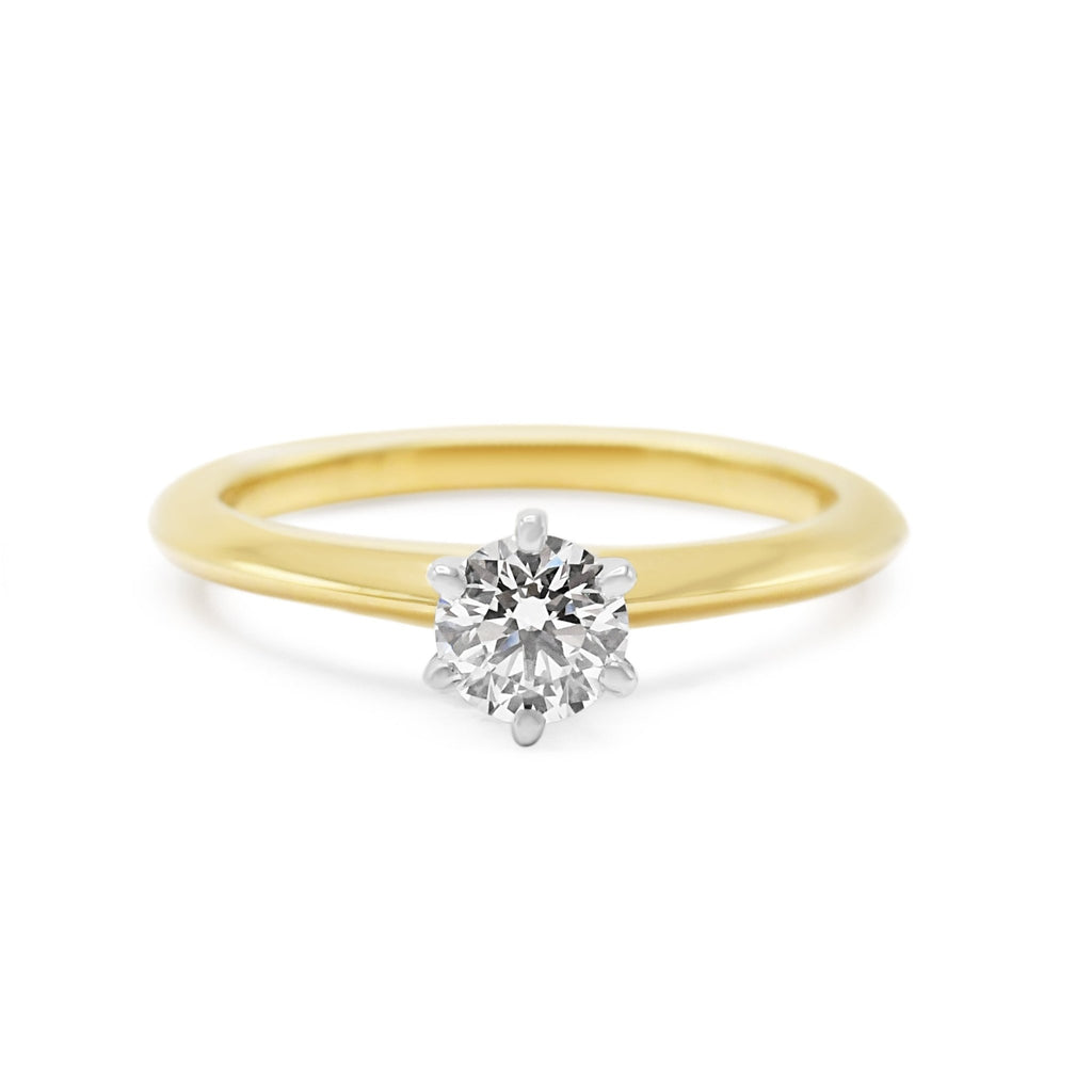 used Tiffany Certificated Solitaire Diamond Ring - 18ct Yellow Gold