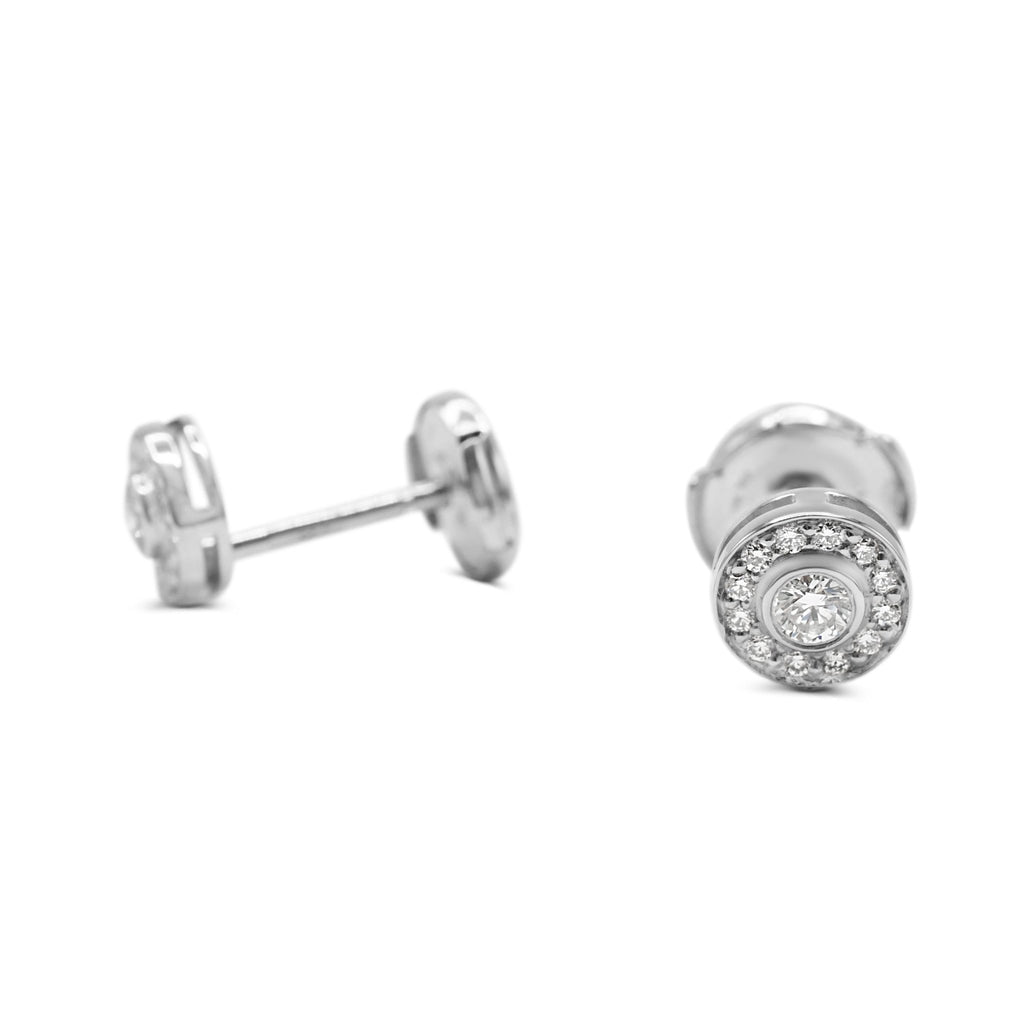used Tiffany Circlet Diamond Stud Earrings, Mini - Platinum