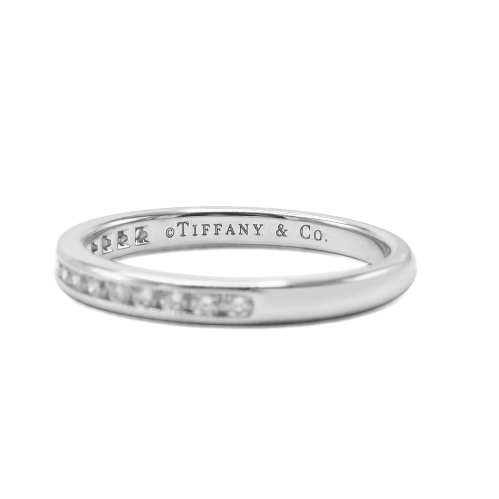 used Tiffany Diamond Half Eternity 2.5mm Band Ring - Platinum