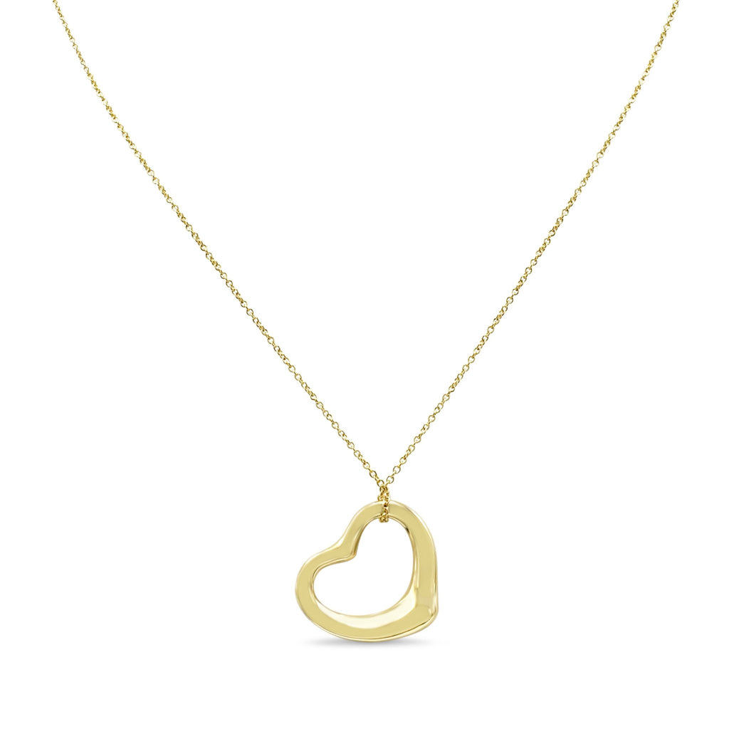 used Tiffany Elsa Peretti 22mm Open Heart Pendant Necklace