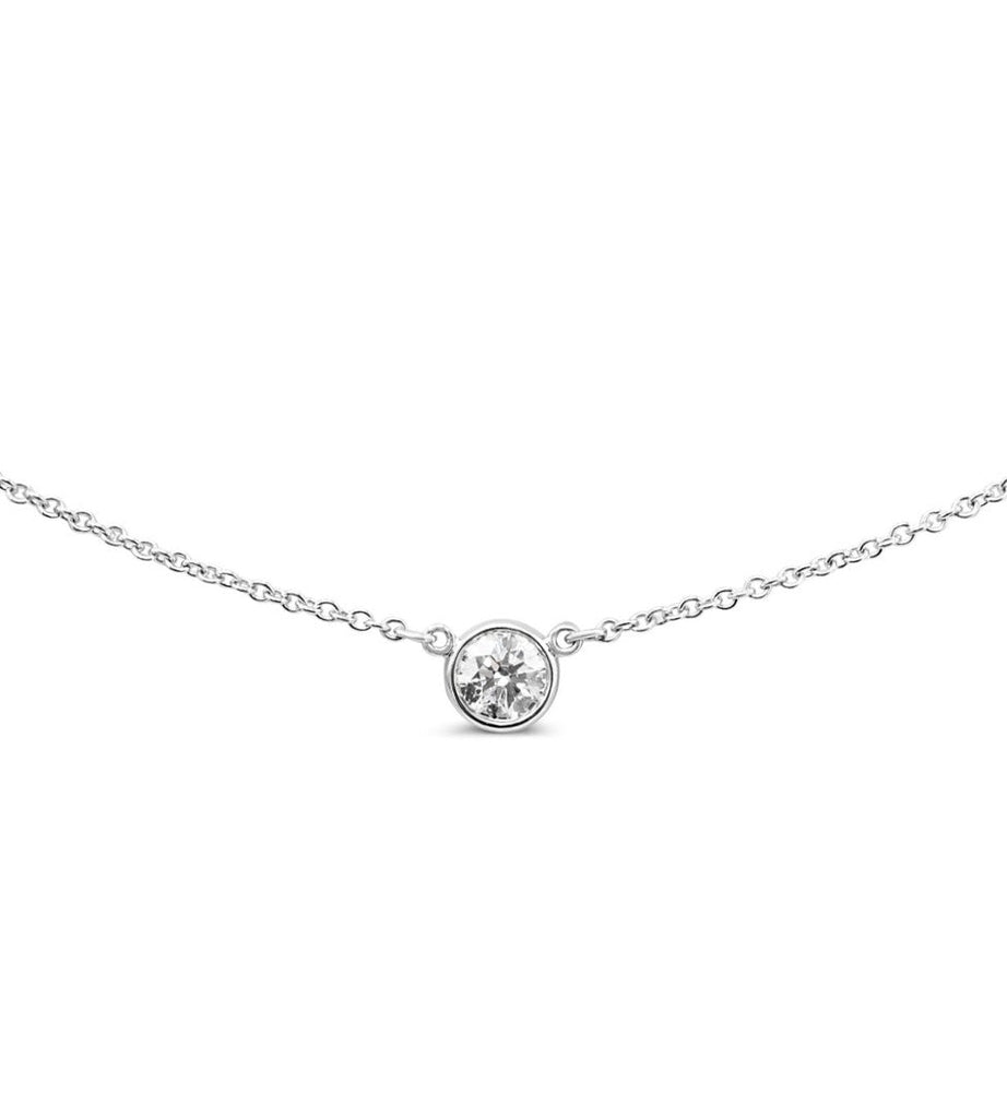 used Tiffany Elsa Peretti Diamond By The Yard Pendant Necklace