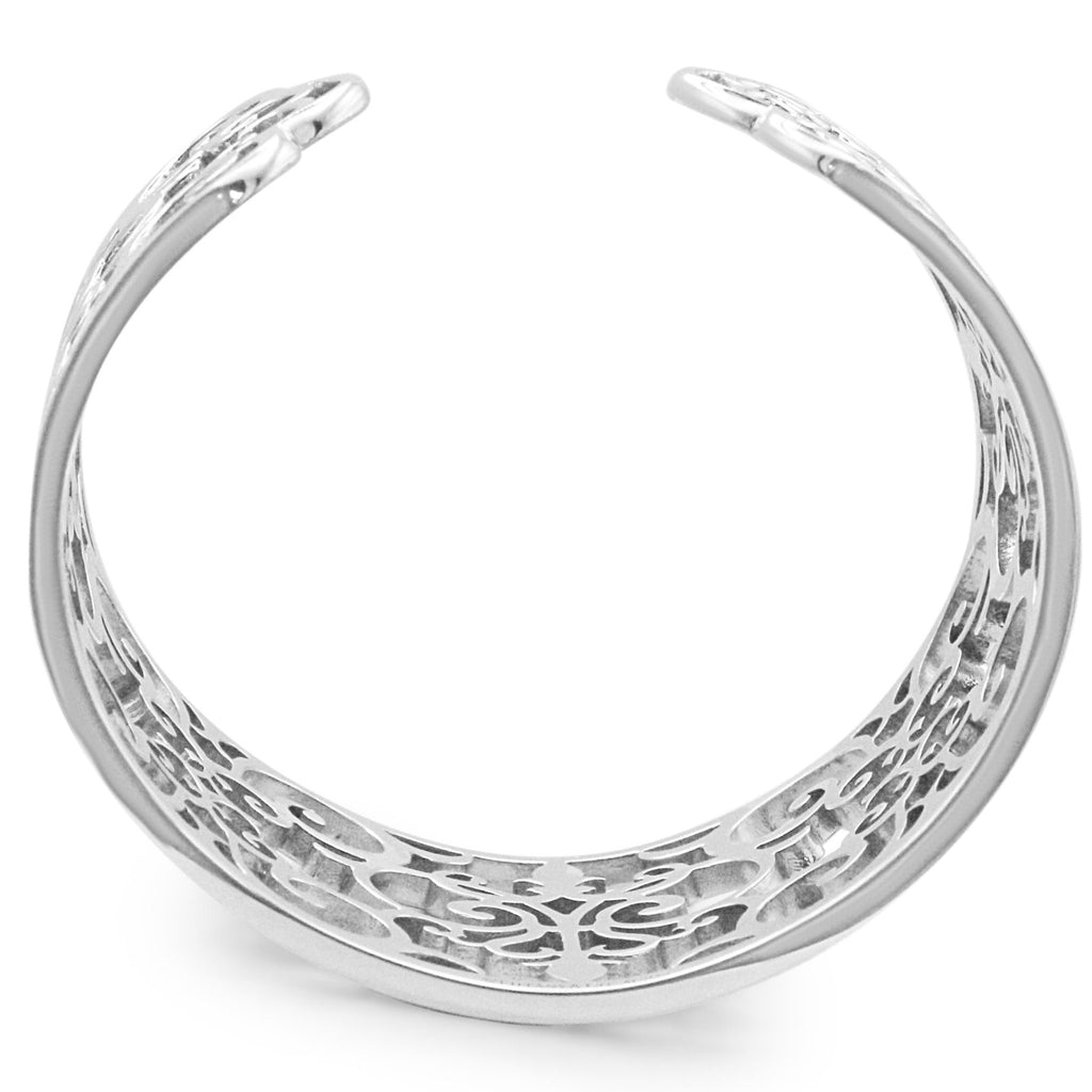 used Tiffany Enchant Pieced Fancy Cuff Bangle - Sterling Silver