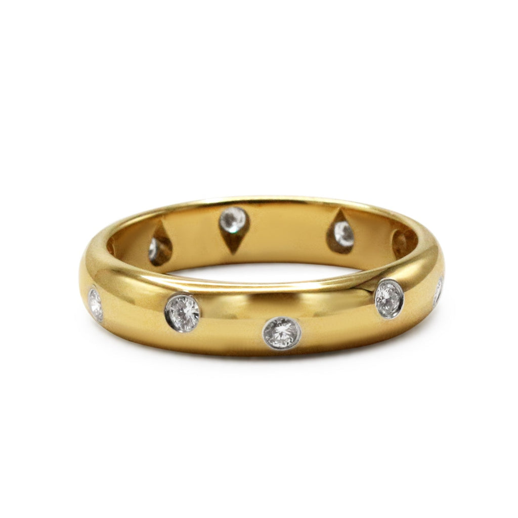 used Tiffany Etoile Diamond Band Ring 4mm - 18ct Yellow Gold
