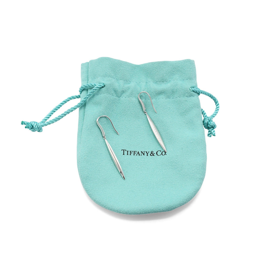 used Tiffany Feather Drop Earrings