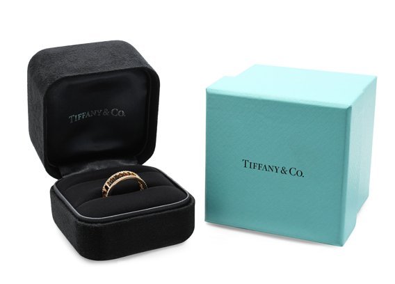 Tiffany Full Brilliant Cut Diamond Atlas Band Ring 18ct Rose Gold