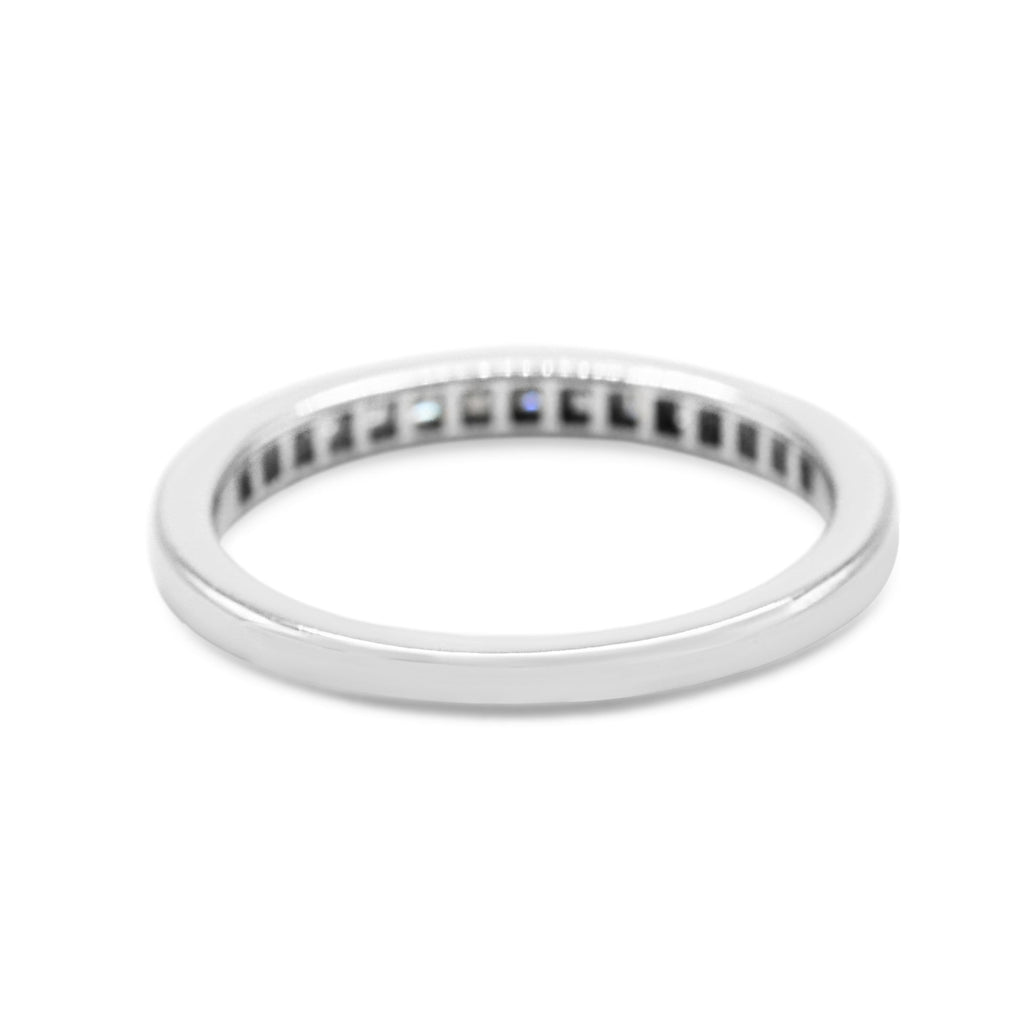 used Tiffany Half Hoop Channel Set Square Diamond Ring - Platinum