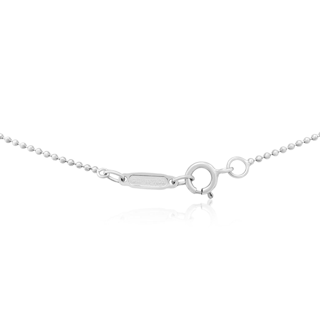 used Tiffany Heart Key Diamond Pendant Necklace - 18ct white Gold