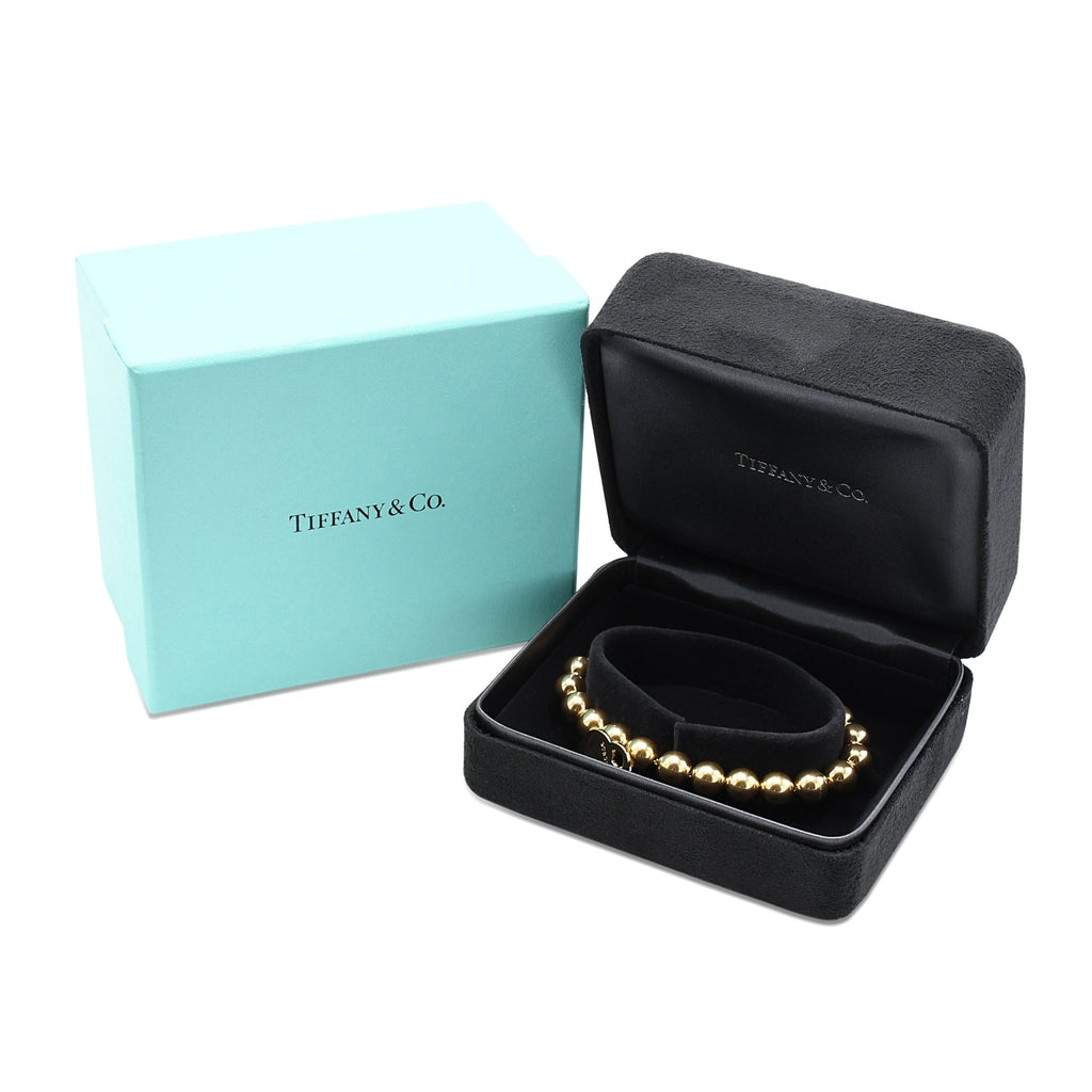 used Tiffany Heart Tag Ball Bracelet - 18ct Yellow Gold