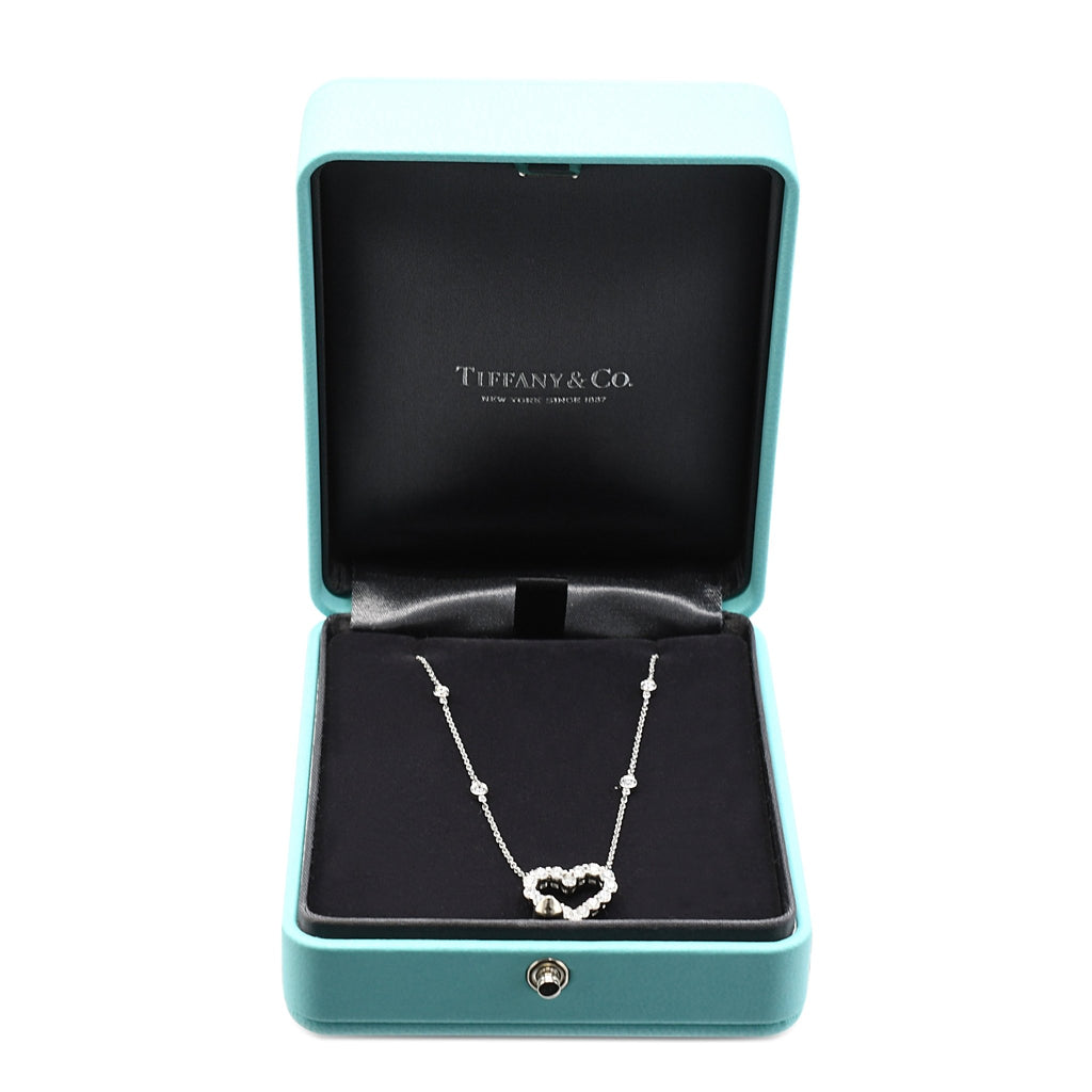 used Tiffany Hearts Diamond Pendant To A Diamond 16" Necklace