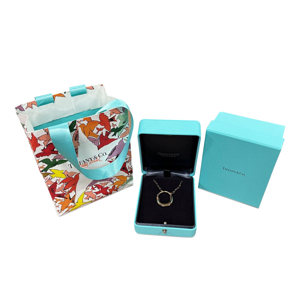 used Tiffany Lock Pendant, Size Medium On 18" Necklace - 18ct Rose Gold