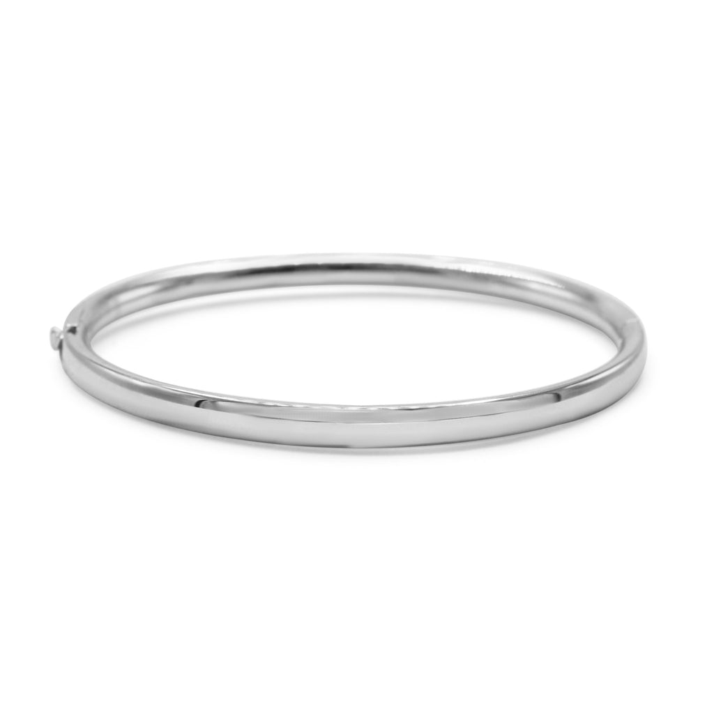 used Tiffany Metro Three Row Hinged Diamond Bangle - 18ct White Gold