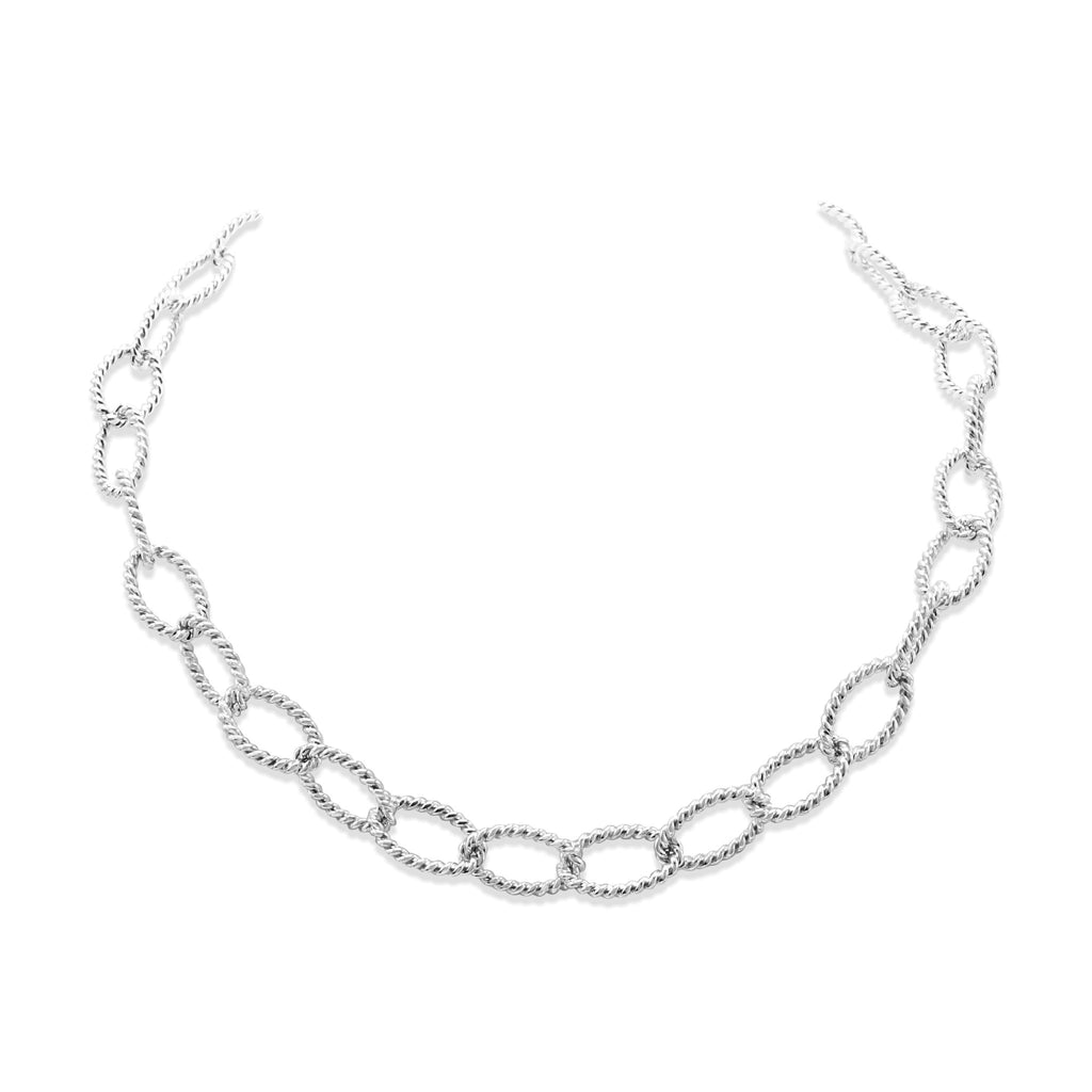 used Tiffany Oval Twisted Rope Link 18" Necklace - Sterling Silver