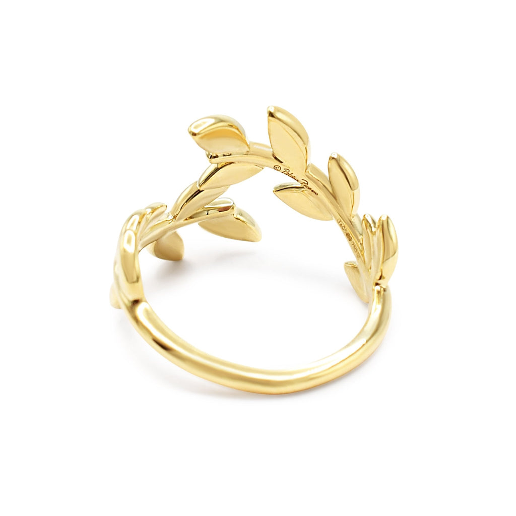 used Tiffany Paloma Picasso Olive Leaf Bypass Ring - 18ct Yellow Gold