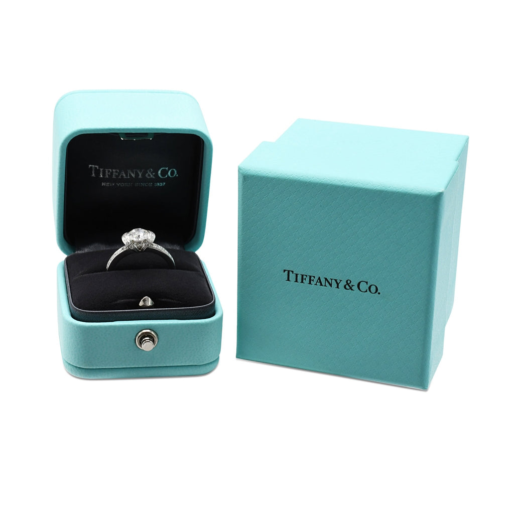 used Tiffany Ribbon Certificated Diamond Solitaire Engagement Ring
