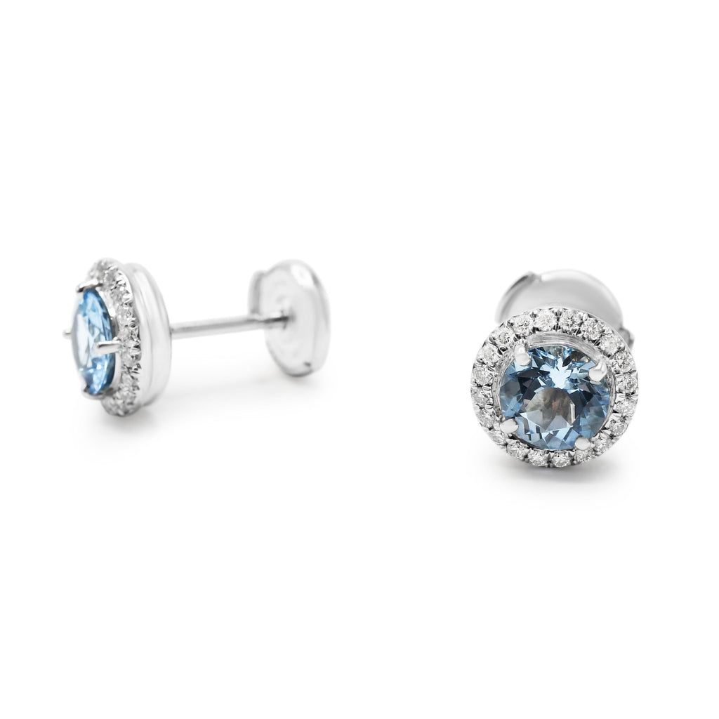 used Tiffany Soleste Aquamarine & Diamond Earrings - Platinum