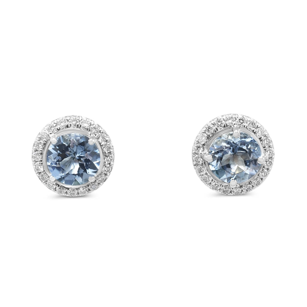 used Tiffany Soleste Aquamarine & Diamond Earrings - Platinum