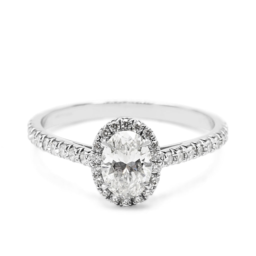 used Tiffany Soleste Certificated Oval Diamond Ring - Platinum