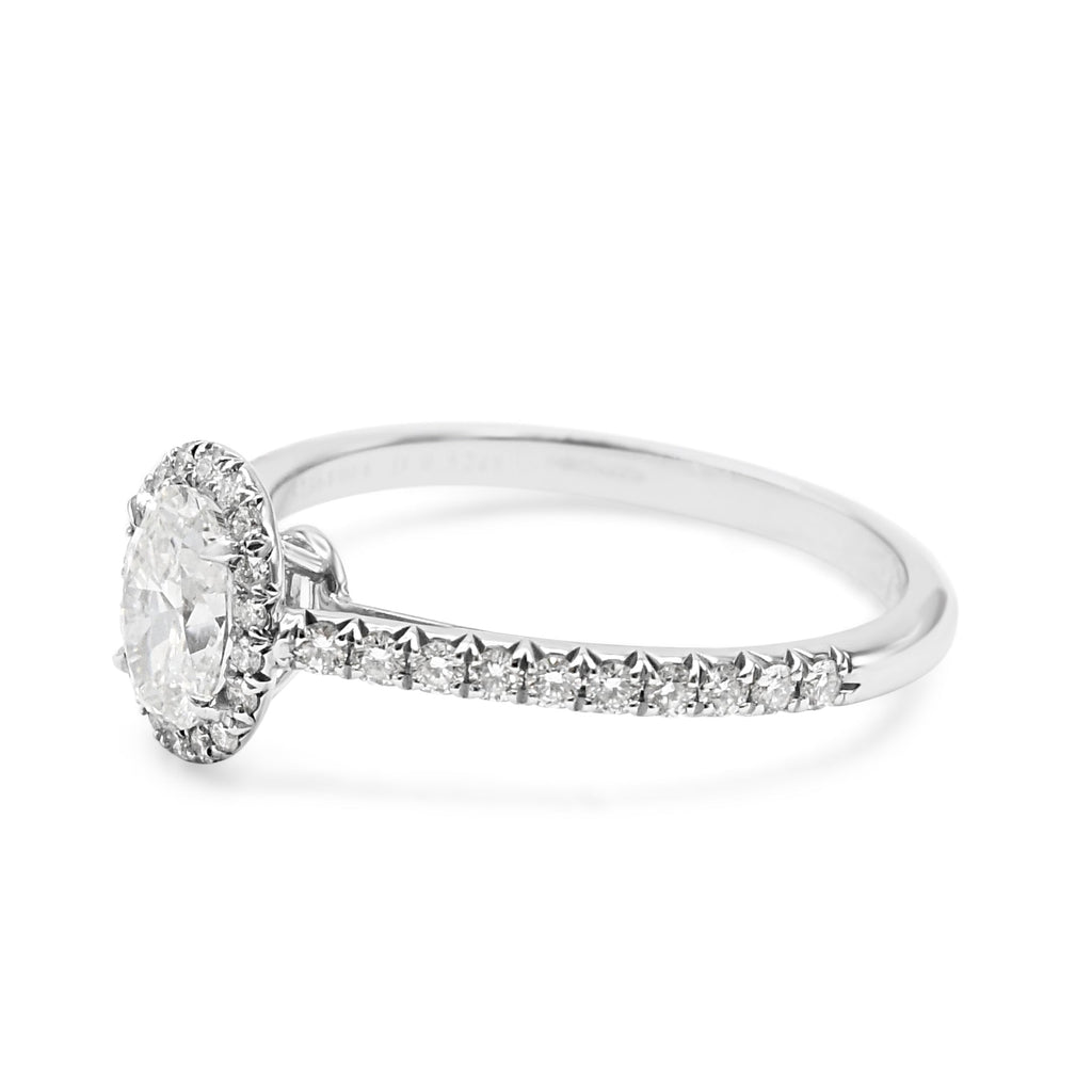 used Tiffany Soleste Certificated Oval Diamond Ring - Platinum