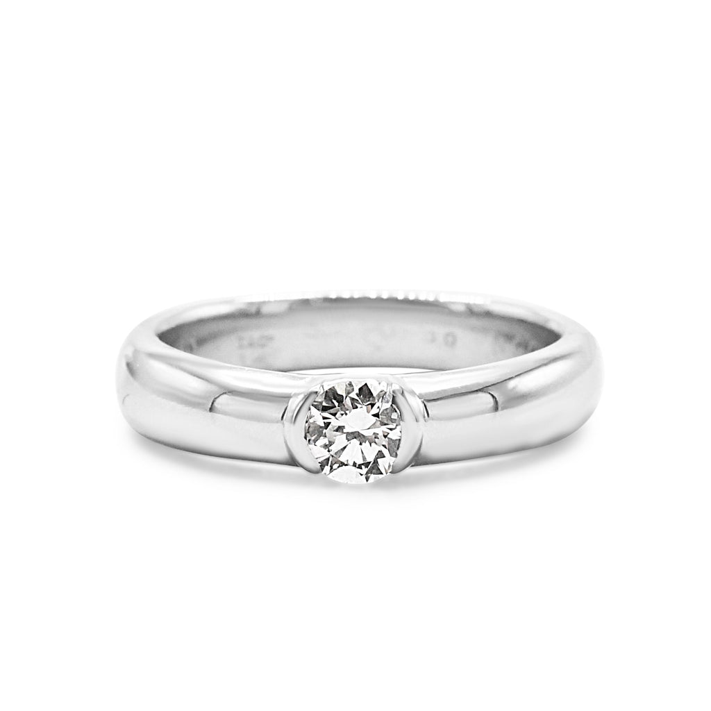 used Tiffany Solitaire Brilliant Cut Diamond 3.5mm Band Ring