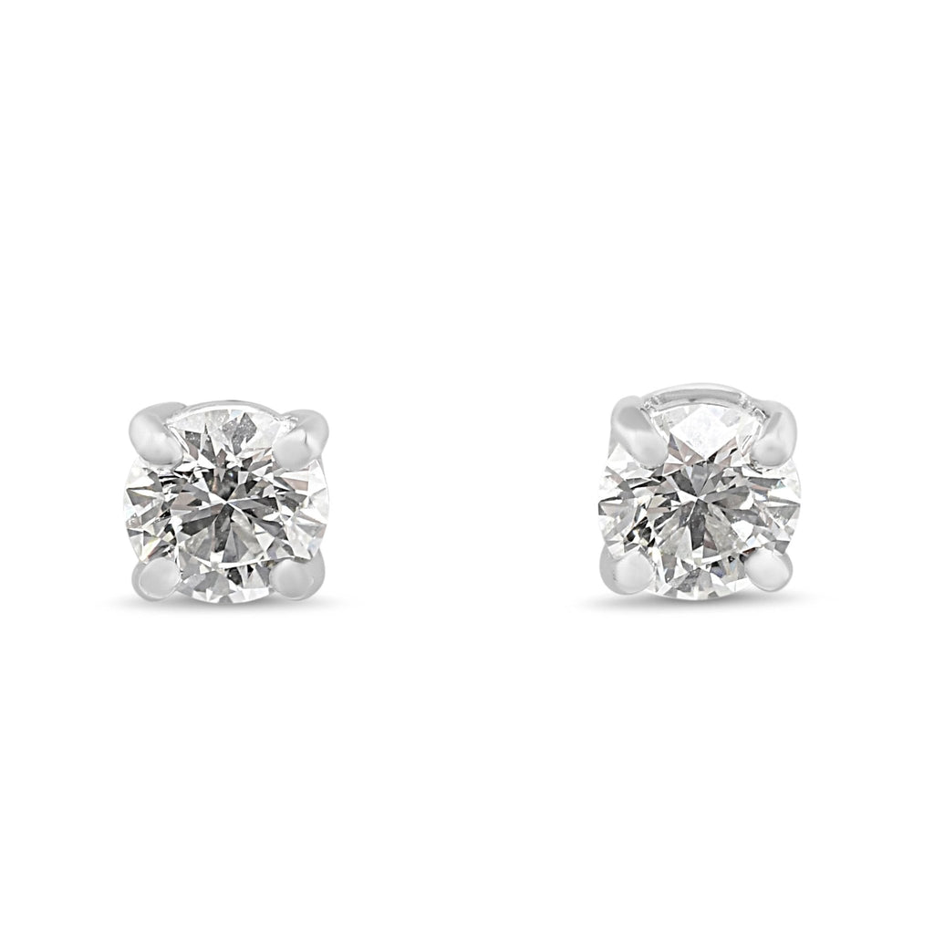 used Tiffany Solitaire Brilliant Cut Diamond Stud Earrings - Platinum