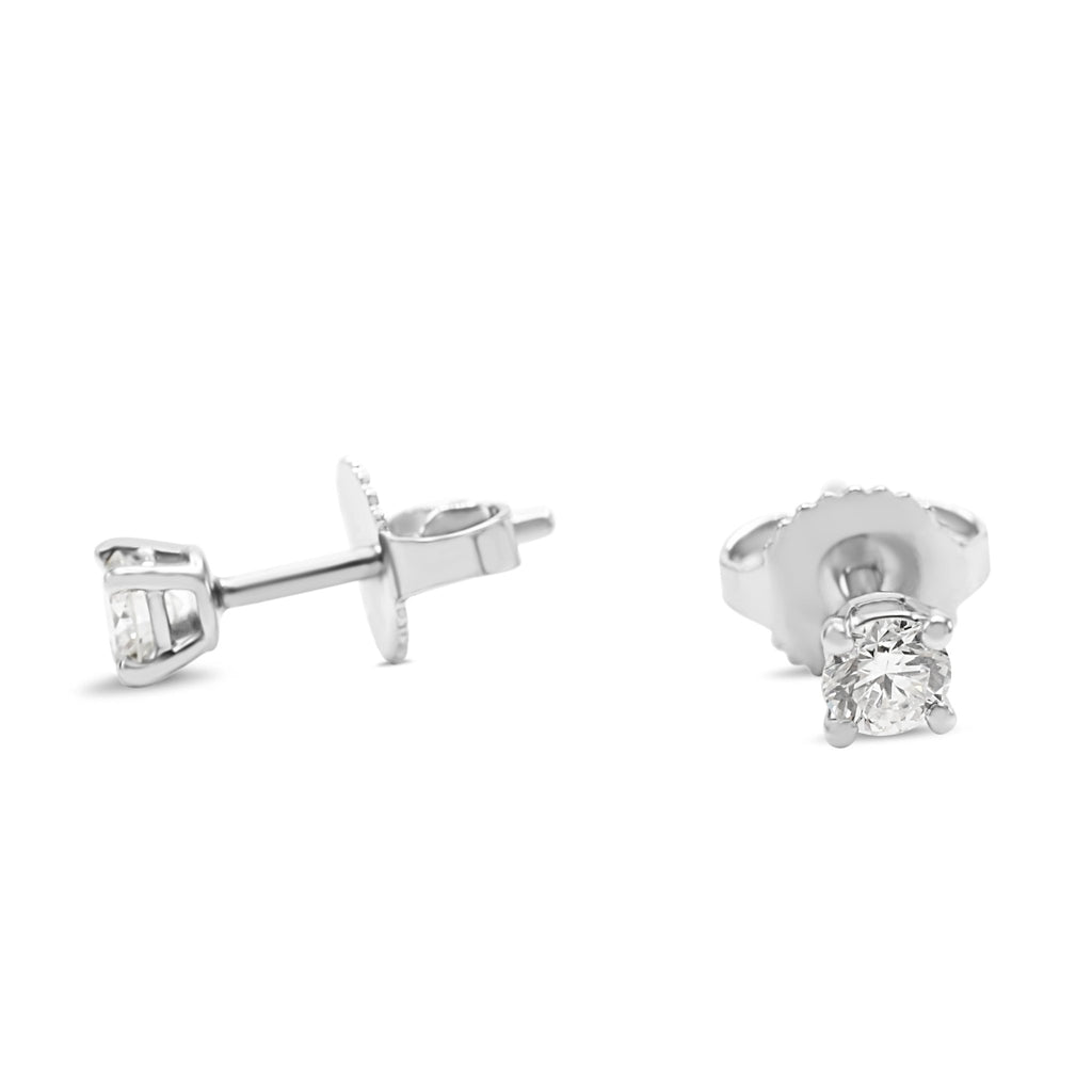 used Tiffany Solitaire Diamond Earrings - Platinum