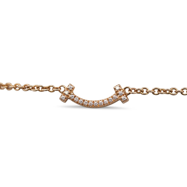 Tiffany T Diamond Set Smile Bracelet 18ct Yellow Gold