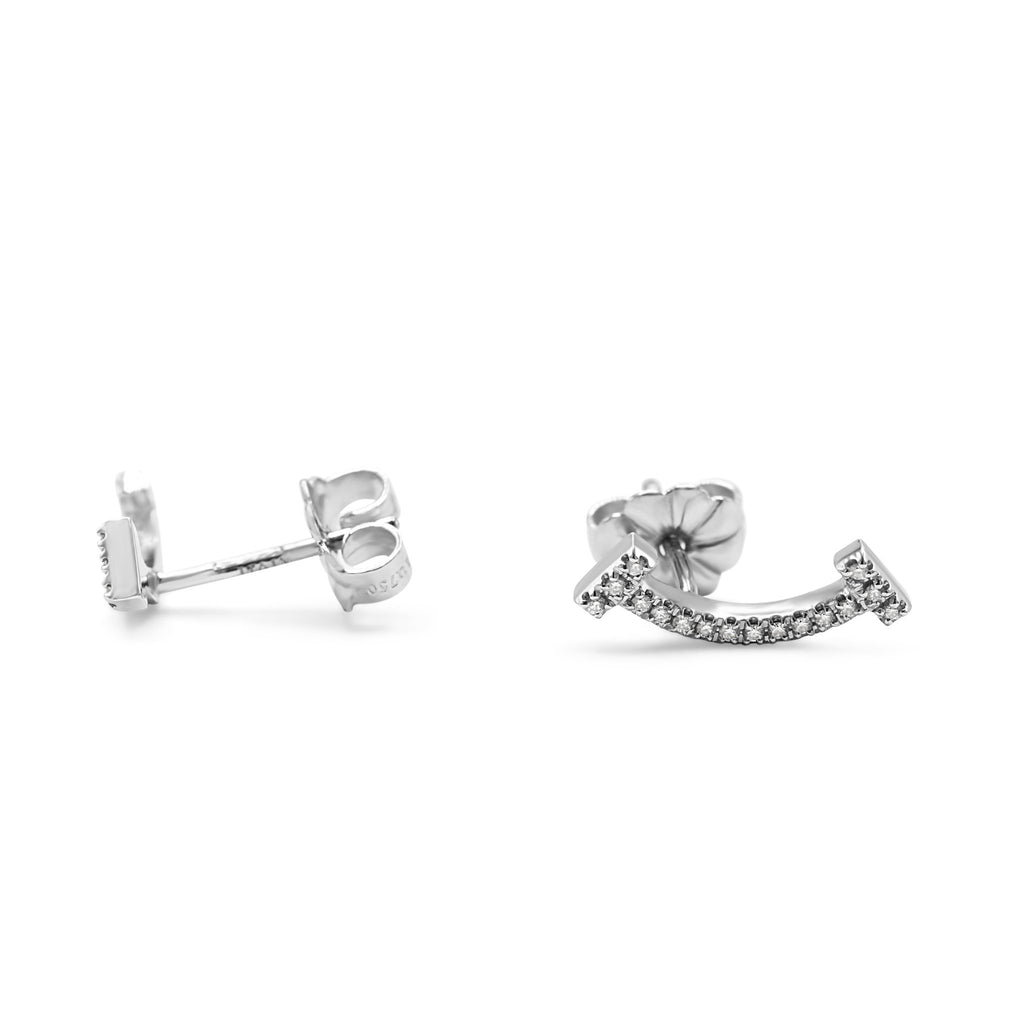 used Tiffany T Smile Diamond Earrings - 18ct White Gold