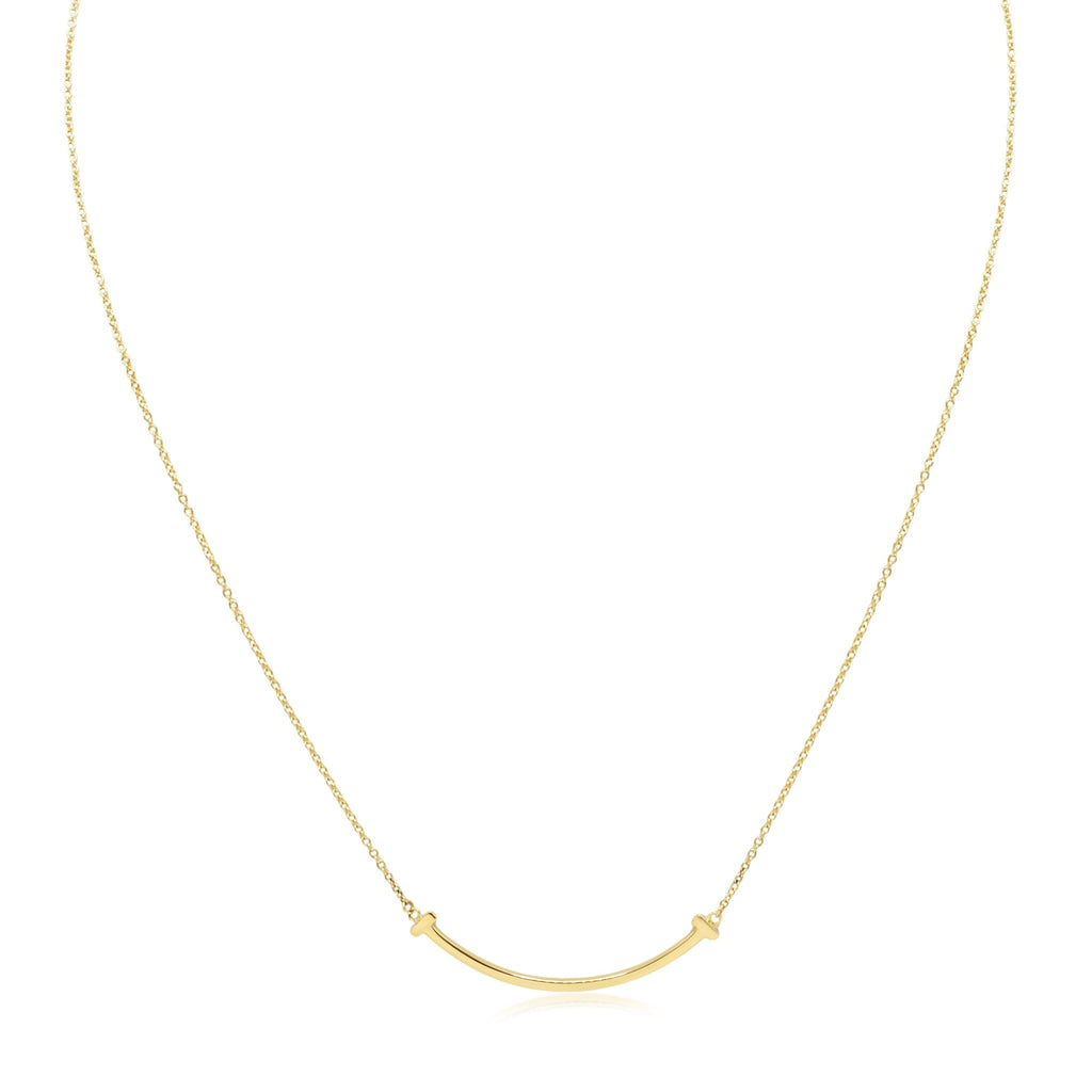 used Tiffany T Smile Necklace, Small - 18ct Yellow Gold