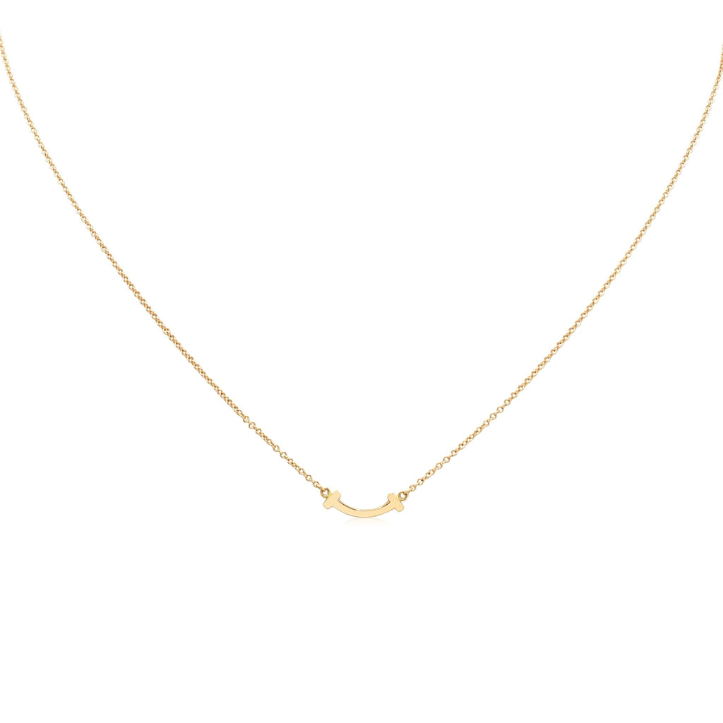 used Tiffany T Smile Pendant Necklace, Mini - 18ct Rose Gold