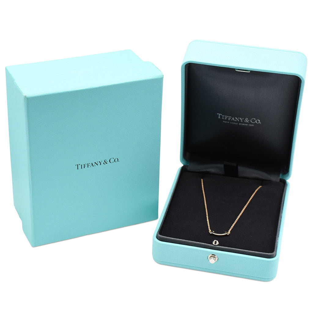 used Tiffany T Smile Pendant Necklace, Mini - 18ct Rose Gold