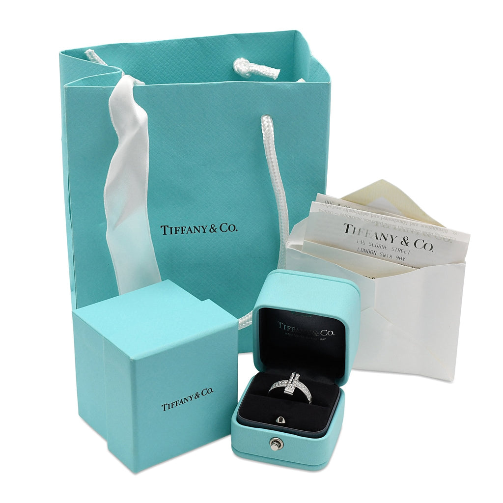 used Tiffany T T1 Ring With Diamonds 18ct White Gold