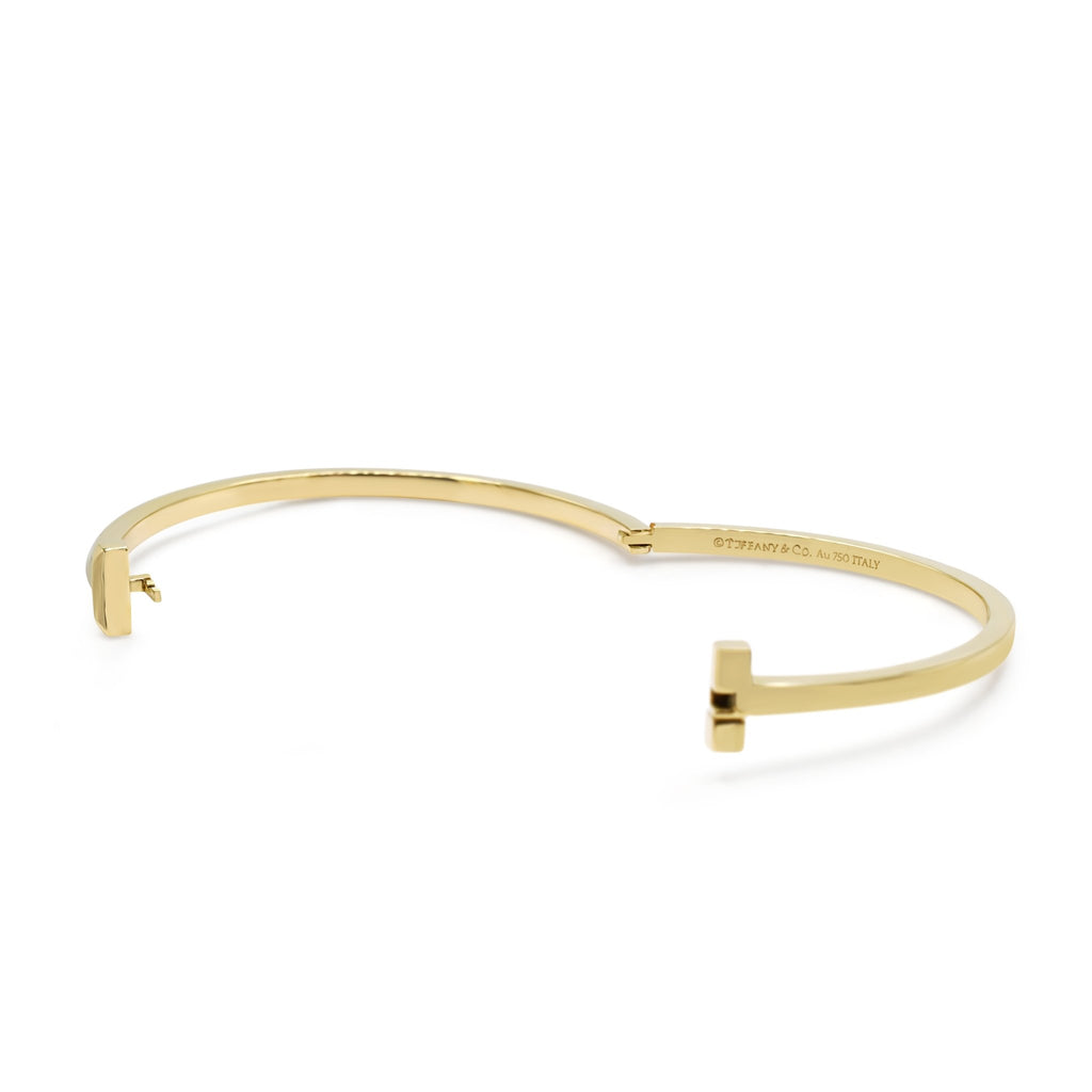 used Tiffany T1 Narrow Hinged Bangle, Medium - 18ct Yellow Gold