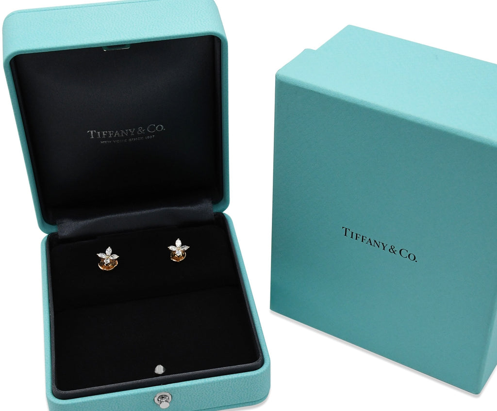 used Tiffany Victoria Diamond Set Earrings - Rose