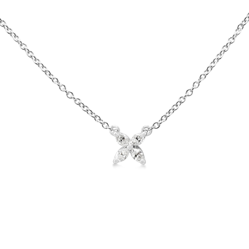 used Tiffany Victoria Marquise Diamond 16" Necklace - Platinum