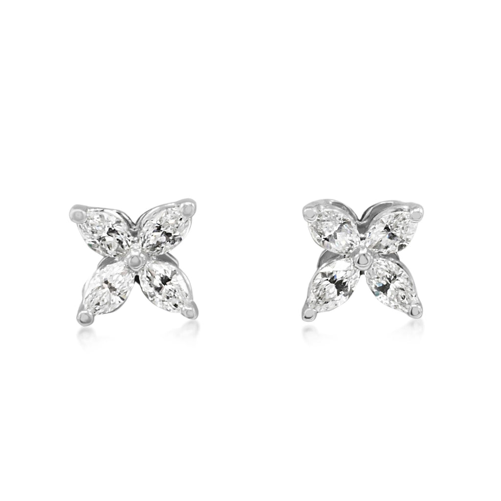 used Tiffany Victoria Marquise Diamond Stud Earrings - Platinum