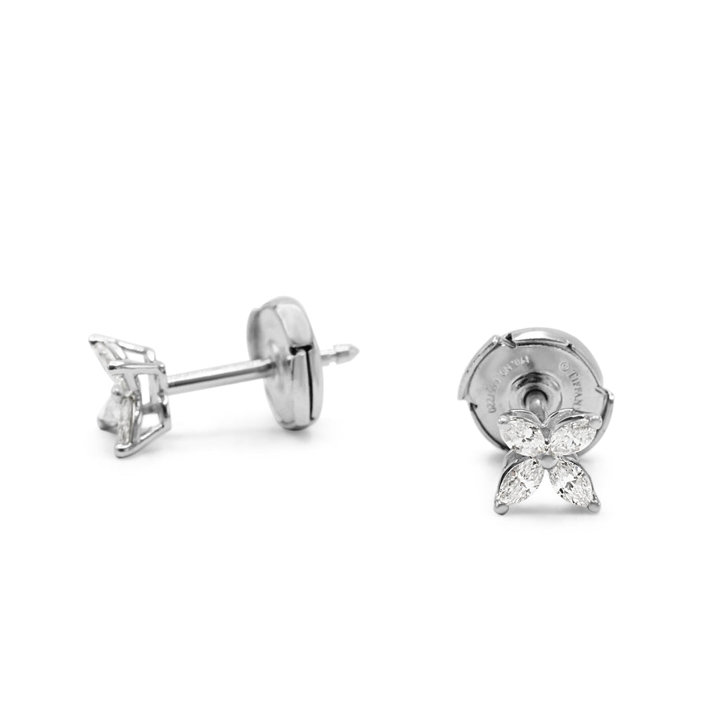 used Tiffany Victoria Marquise Diamond Stud Earrings - Platinum