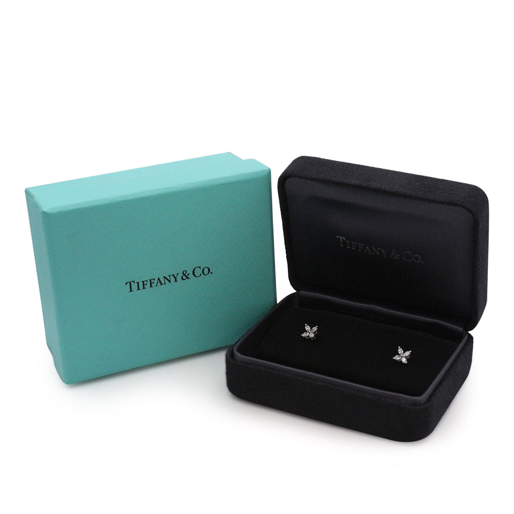 used Tiffany Victoria Mini Diamond Stud Earrings - Platinum