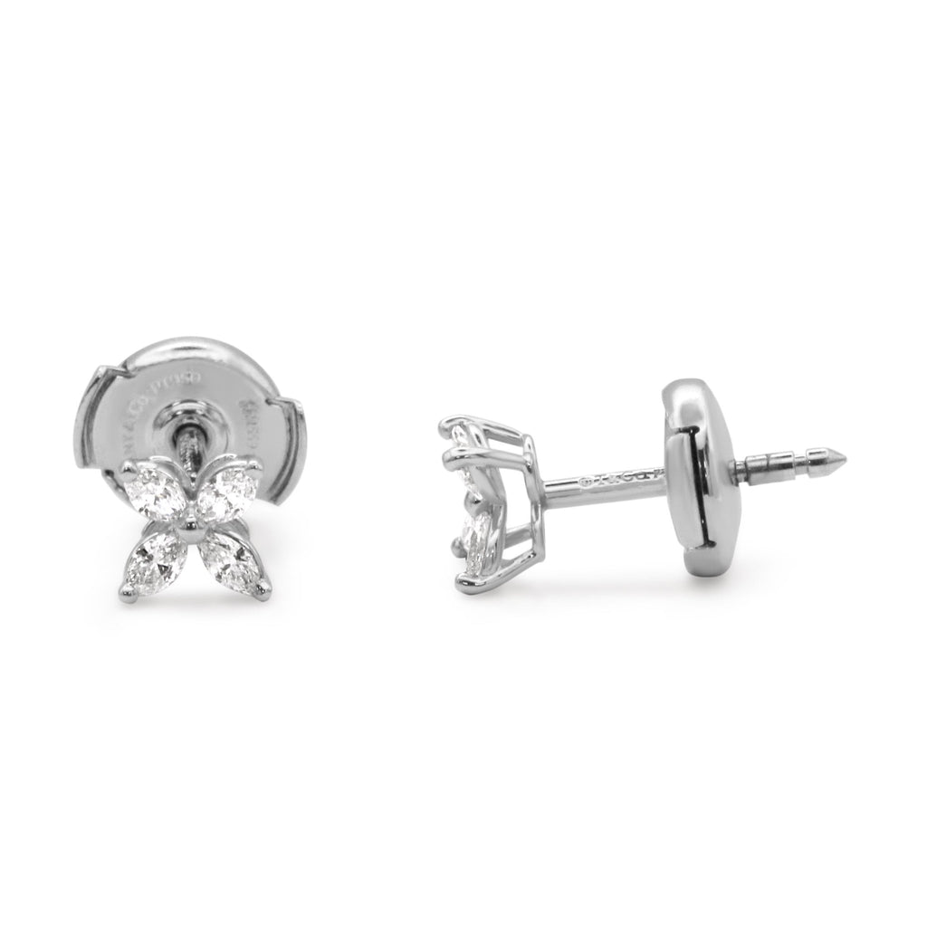 used Tiffany Victoria Mini Diamond Stud Earrings - Platinum