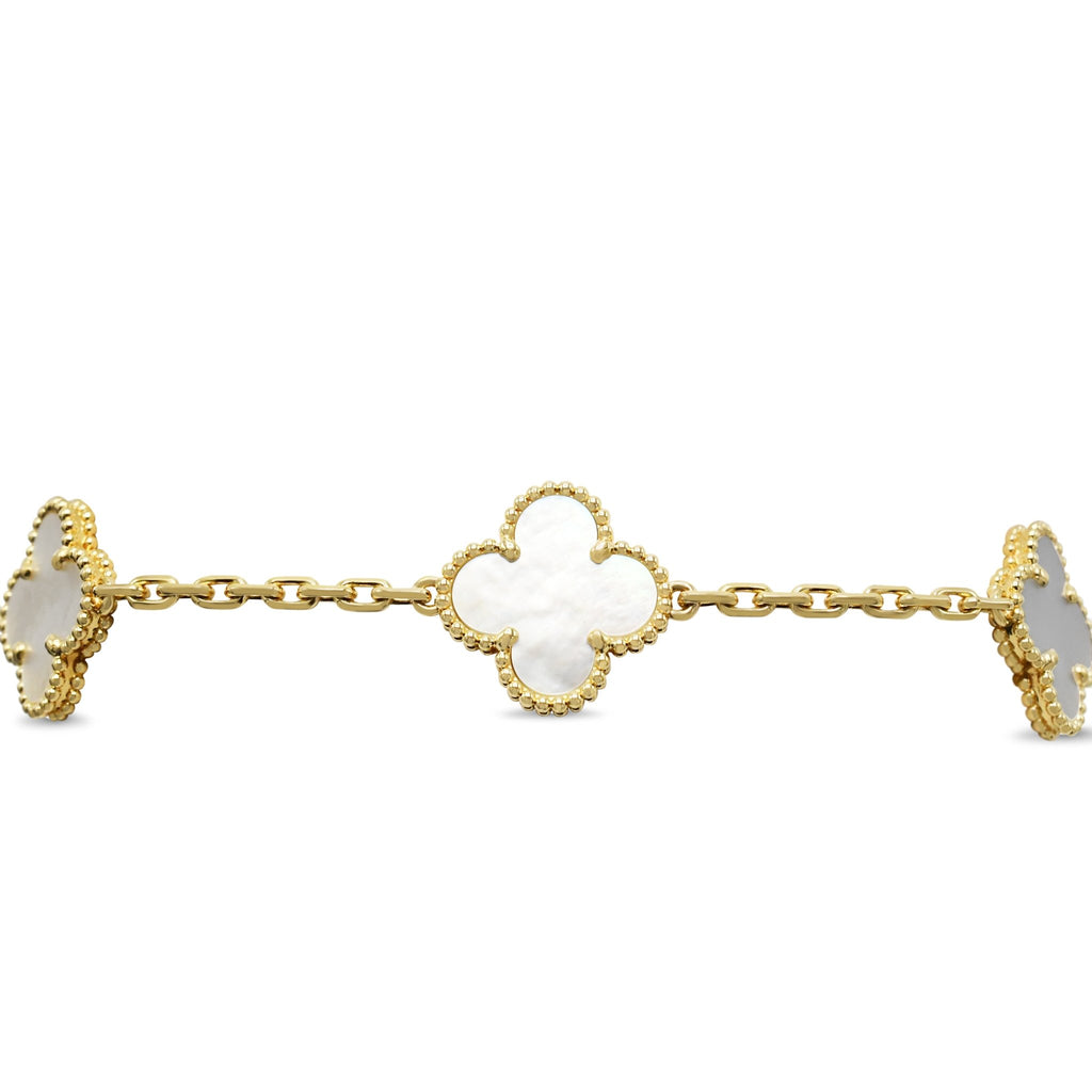 used Van Cleef & Arpels Alhambra 5 Motifs Bracelet - 18ct Yellow Gold MOP