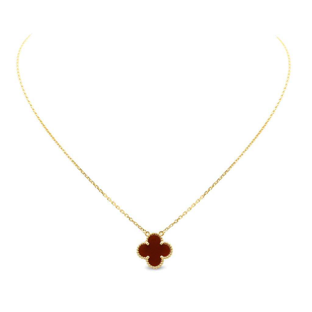 used Van Cleef & Arpels Alhambra Carnelian Necklace - 18ct Yellow Gold