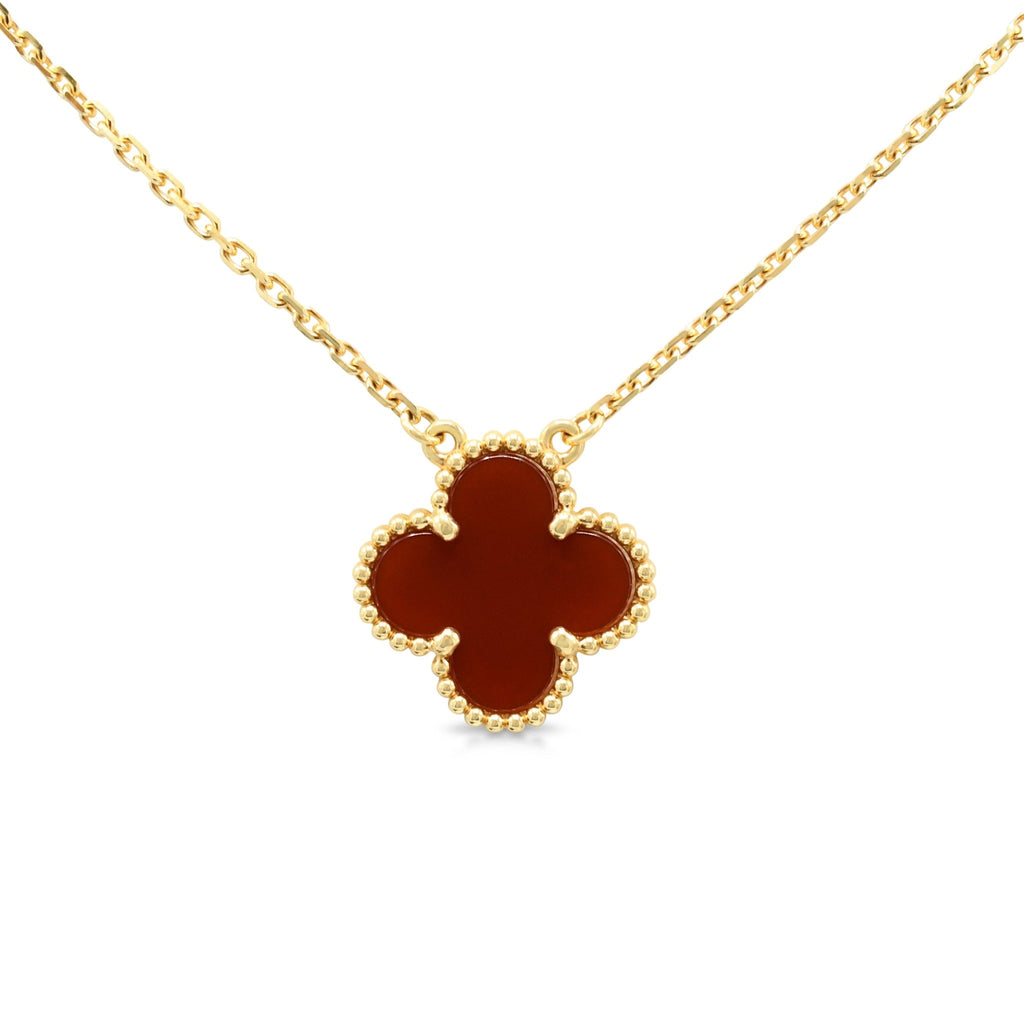 used Van Cleef & Arpels Alhambra Carnelian Necklace - 18ct Yellow Gold