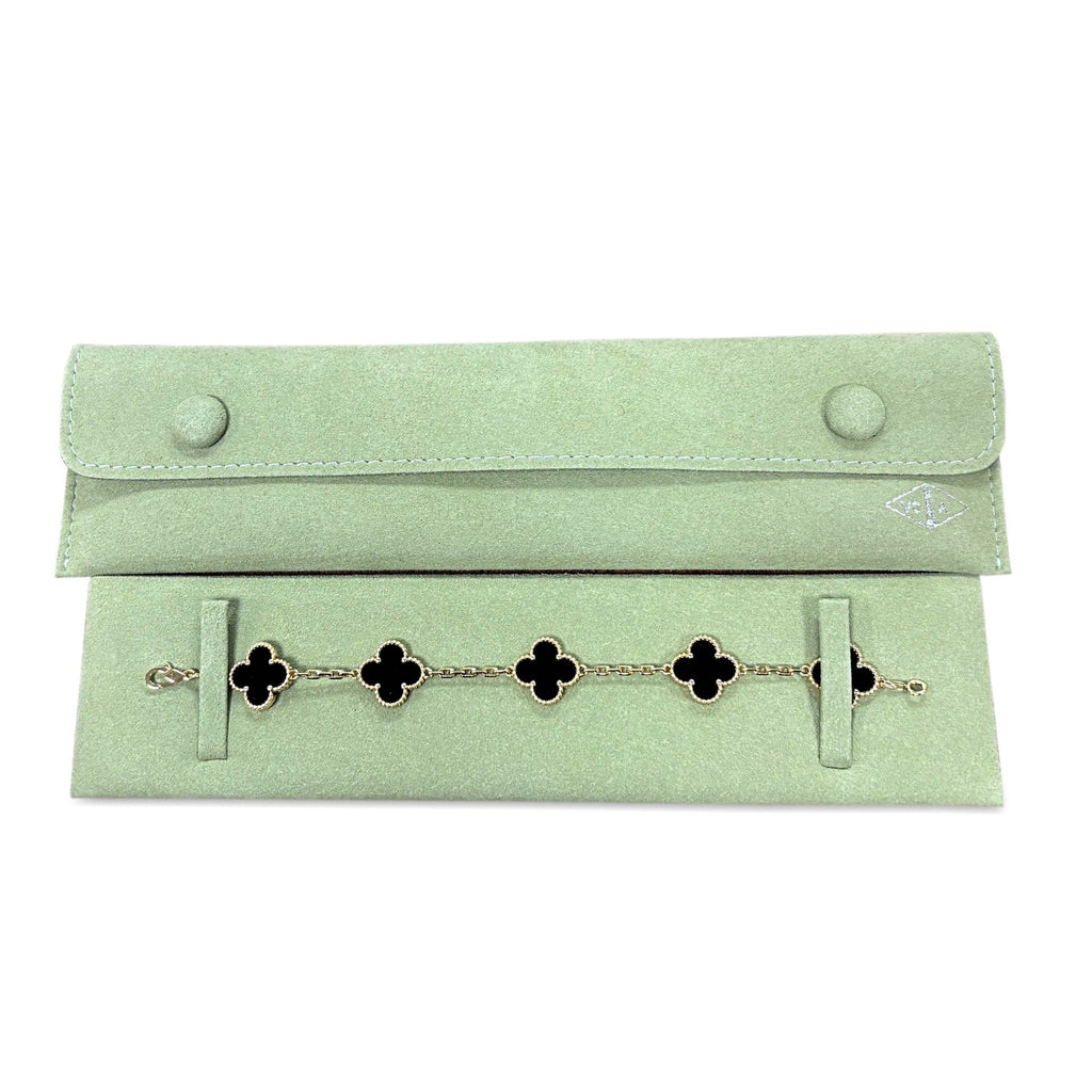 used Van Cleef & Arpels Alhambra Onyx 5 Motifs Bracelet - 18ct Yellow Gold