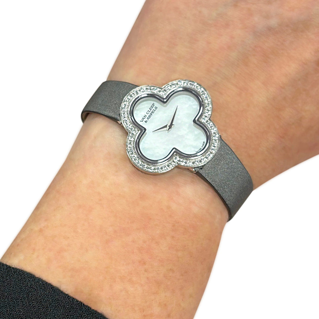 used Van Cleef & Arpels Alhambra Watch, Medium Model - 18ct White Gold