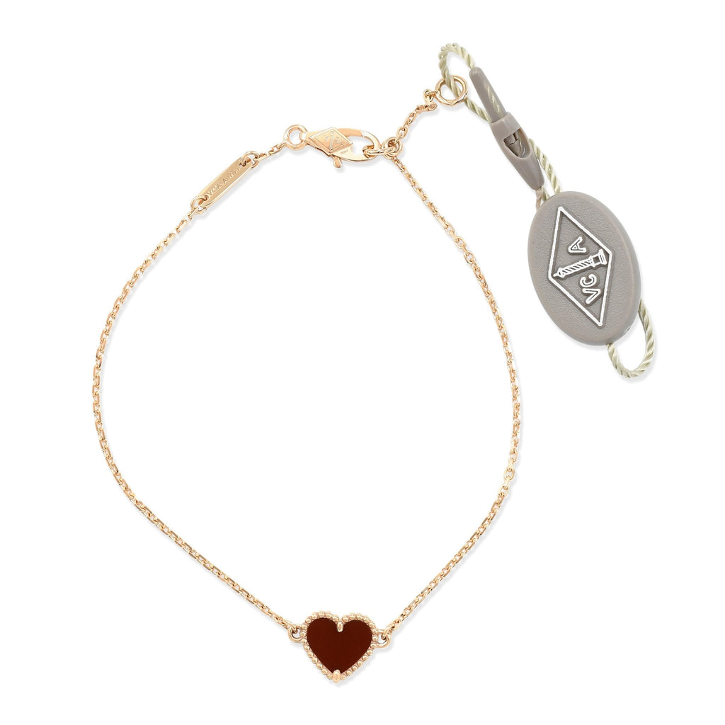 used Van Cleef & Arpels Carnelian Sweet Hearts Bracelet - 18ct Rose Gold