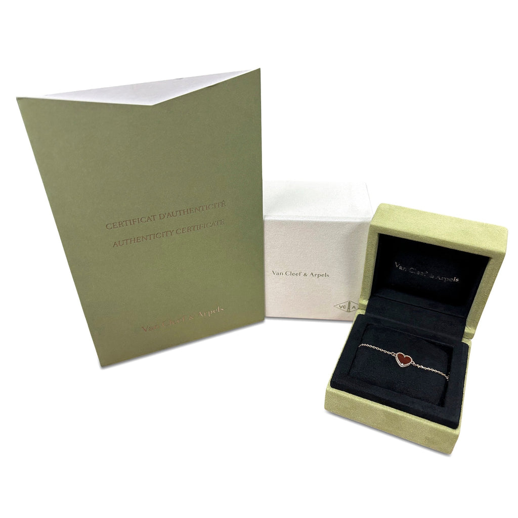 used Van Cleef & Arpels Carnelian Sweet Hearts Bracelet - 18ct Rose Gold